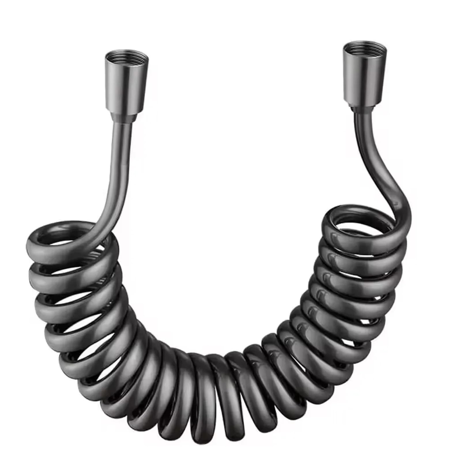 Manguera de ducha flexible para bidé, 1,5 m, extensible y retráctil, ajuste universal G1/2 para inodoros y baños, gris oscuro, fácil instalación y deslizamiento