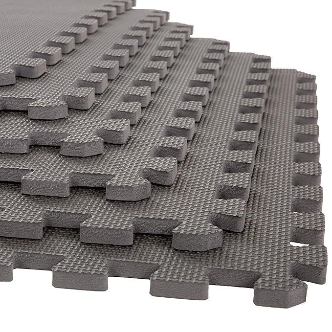 WENGTY EVA Interlocking Floor Mat, Non-Slip Foam Puzzle Mat Tiles for Home Gym, Exercise, Kids Play Area, Garage, Yoga & Fitness, Easy to Clean (12x12 Inch, 10 Pcs Set, 1cm Thickness, Gray)-picture-17