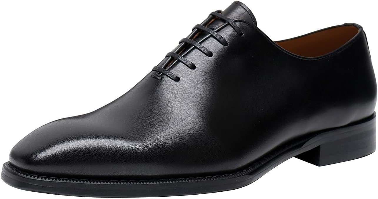 Santimon Mens Dress Shoes Formal Oxfords Genunie Leather Modern Whole Cut Oxford Fashion Business Casual Derby Prom Wedding Suit Shoes Tuxedo Shoes for Men