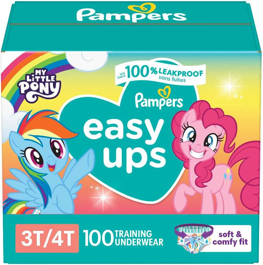 Pampers Size 5 Diapers, Potty Training Underwear for Toddlers, Easy Ups Diapers, Pull Up 3t-4t Training Pants for Girls and Boys, 100 Count, Giant Pack (Packaging & Prints May Vary)