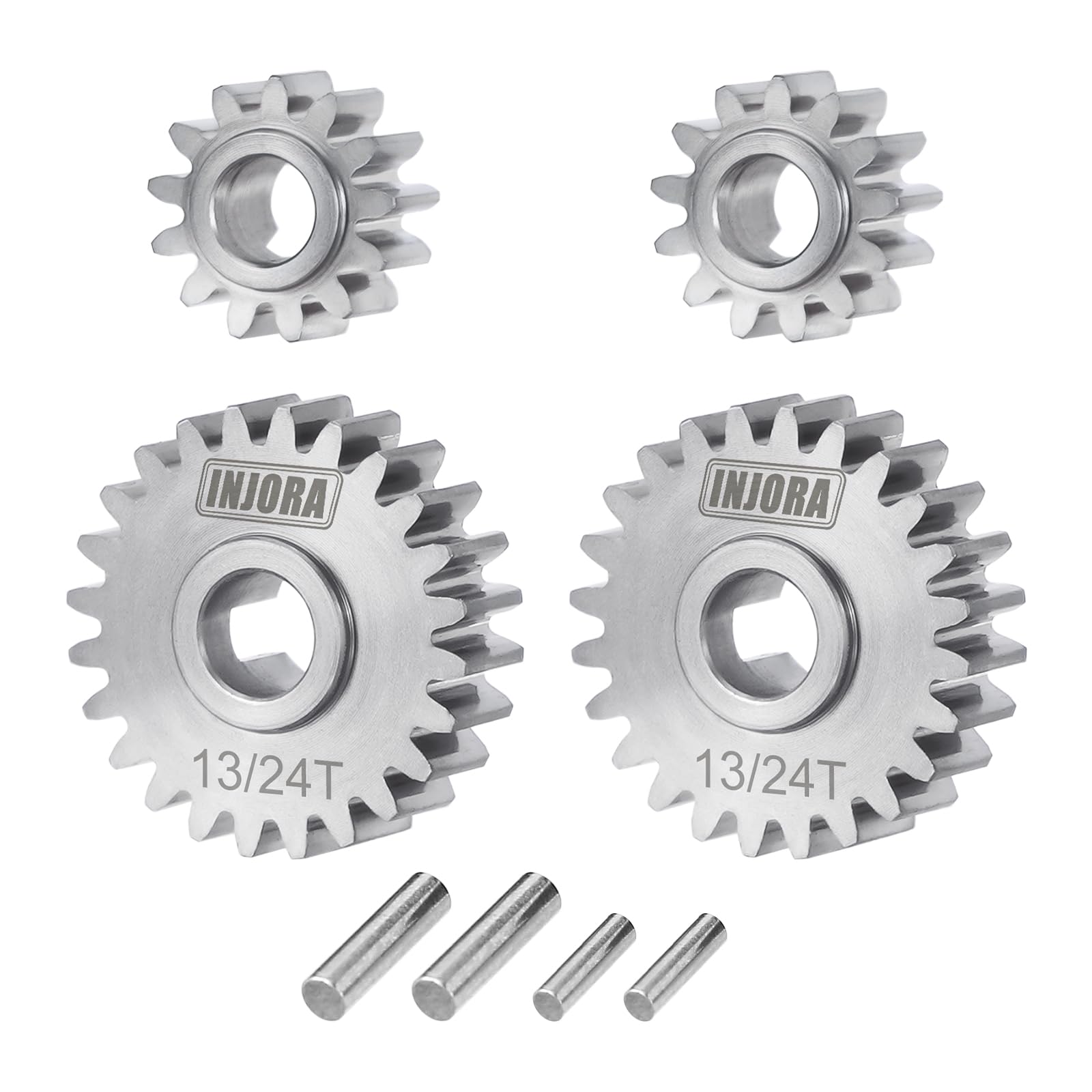 INJORA Stainless Steel 13/24T Underdrive Portal Gears Set for 1/18 RC Crawler Redcat Ascent-18 Upgrade