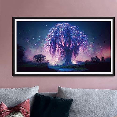 Miniatura 3 de Rousp Kits de pintura de diamantes 5D para adultos, arte de diamantes, árbol de la vida, pintura de diamante morado, taladro completo, kit de