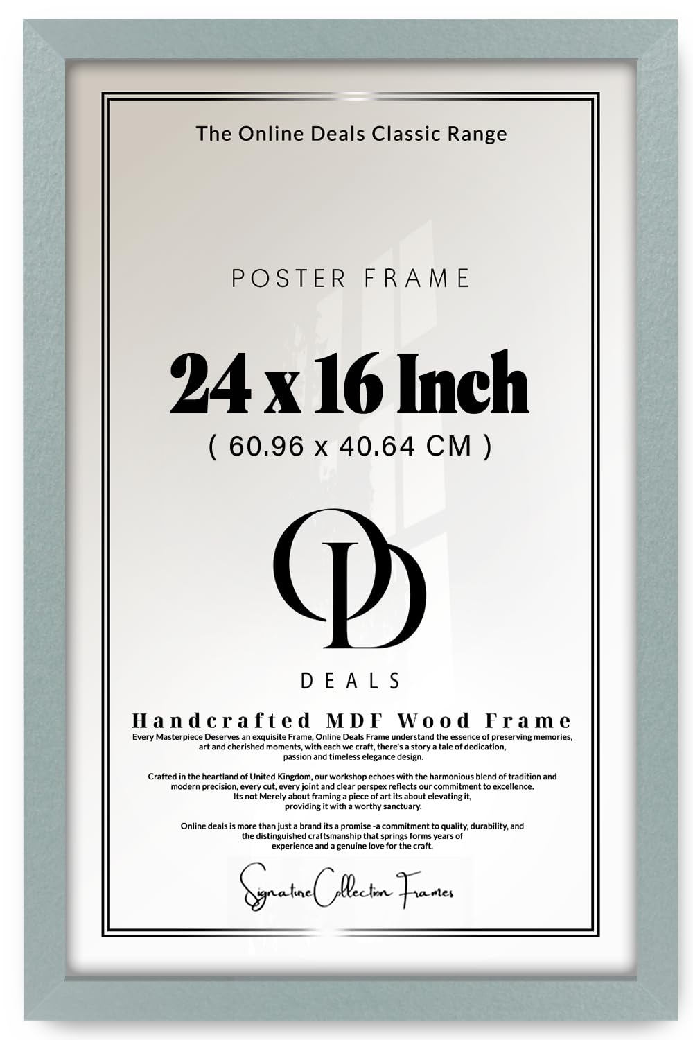Od Deals Silver | Elegant Rectangle Crystal Clear Perspex Wall Mount 24 X 16 Inch Poster Frame — Ideal For Vertical And Horizontal Display Of Paintings, Photos (60.96 X 40.64 Cm) Sleek Finish