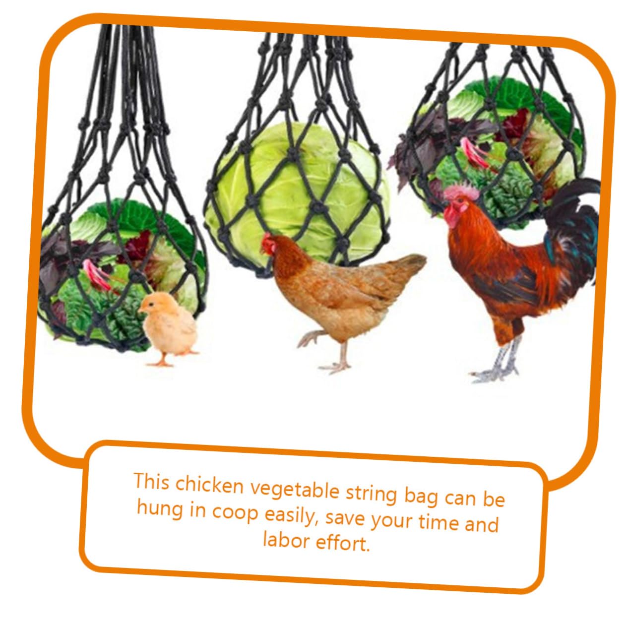 Happyyami 5 Juegos Bolsa De Hilo De Pollo Alimentador De Verduras para Pollos Alimentador De Verduras Colgante Criadora De Pollos Comederos Alimentador De Frutas De Pollo Nylon 2 Piezas * 5