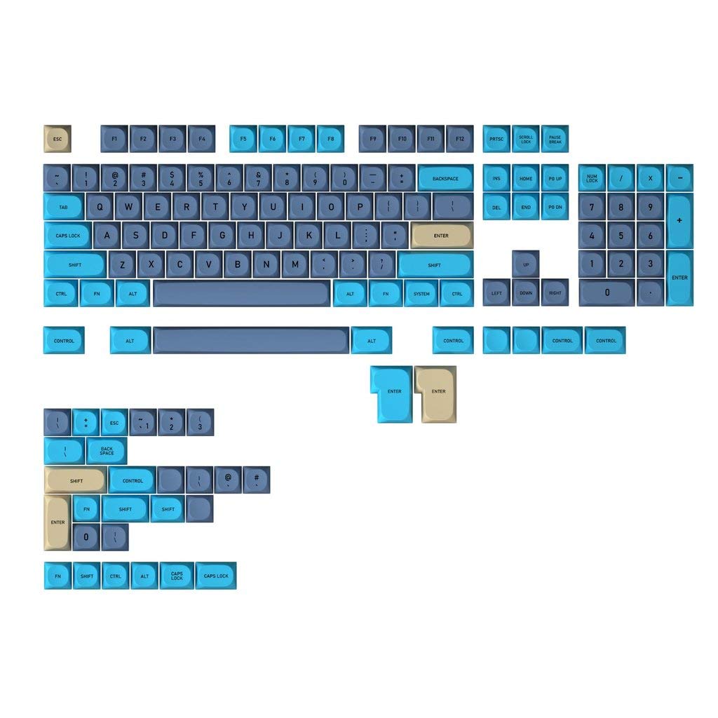 142 MA Blue Cat Dye Sub ANSI ISO PBT Full Keycap for MX Mechanical Keyboard Filco 104 TKL 61 KBD75 Kira96 YMD96 Tada68 ID80 (142 Base kit)