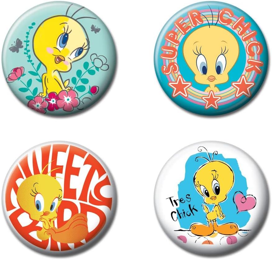 Ata-Boy LOONEY TUNES Button Set - Tweety Button Set, Officially Licensed Collectible Buttons