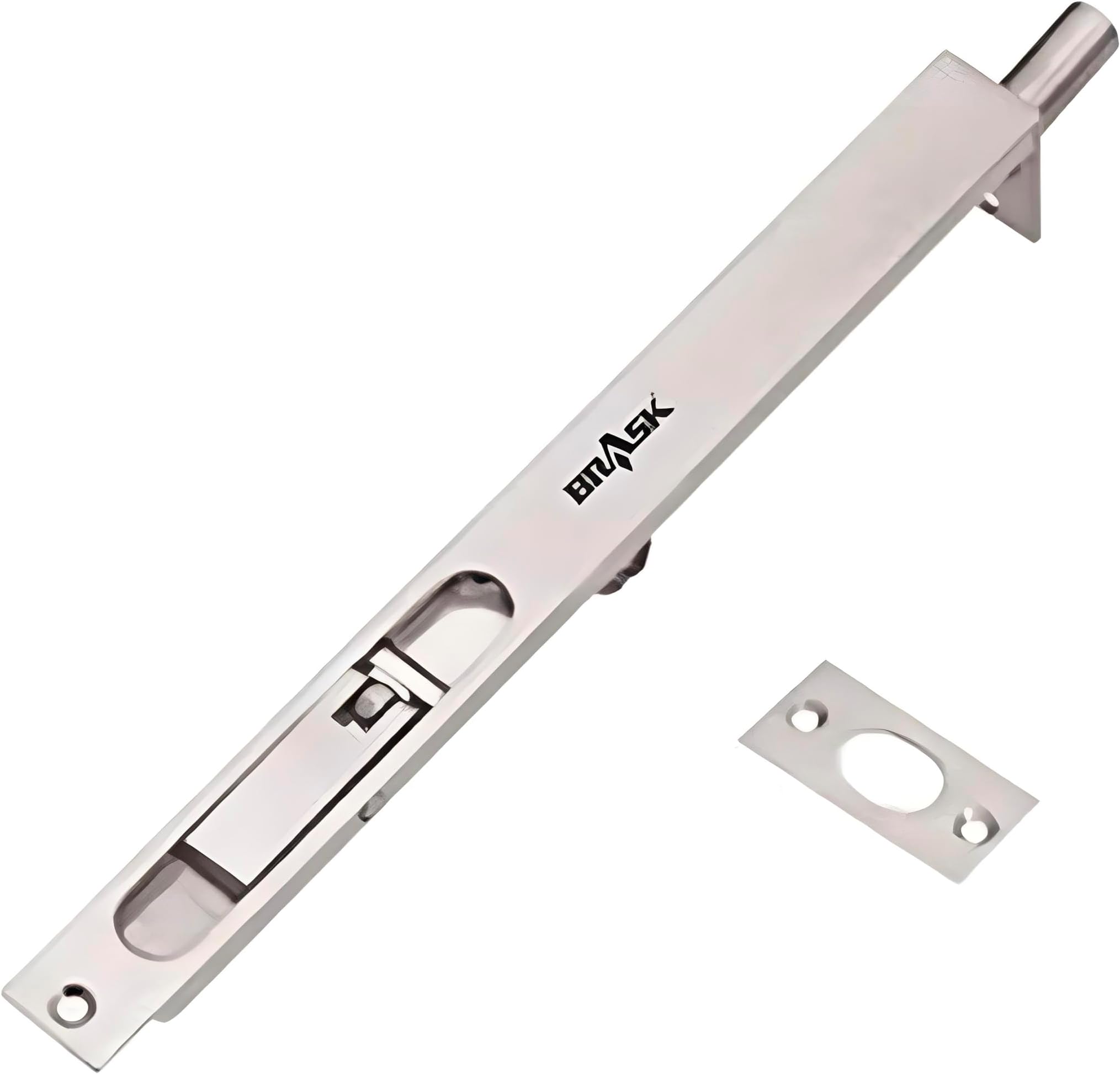 BRASK Brass Flush Tower Bolt 24 inches (600 mm) with Screws | Concealed Tower Bolt 24" (Silver Satin, 1)