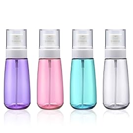 Cosywell Fine Mist Spray Bottle 3.4oz/ 100ml Empty Cosmetic Refillable Travel Containers Plastic Hair Spray Bottle Sprayer for Perfume Skincare Makeup Lotion (4color)