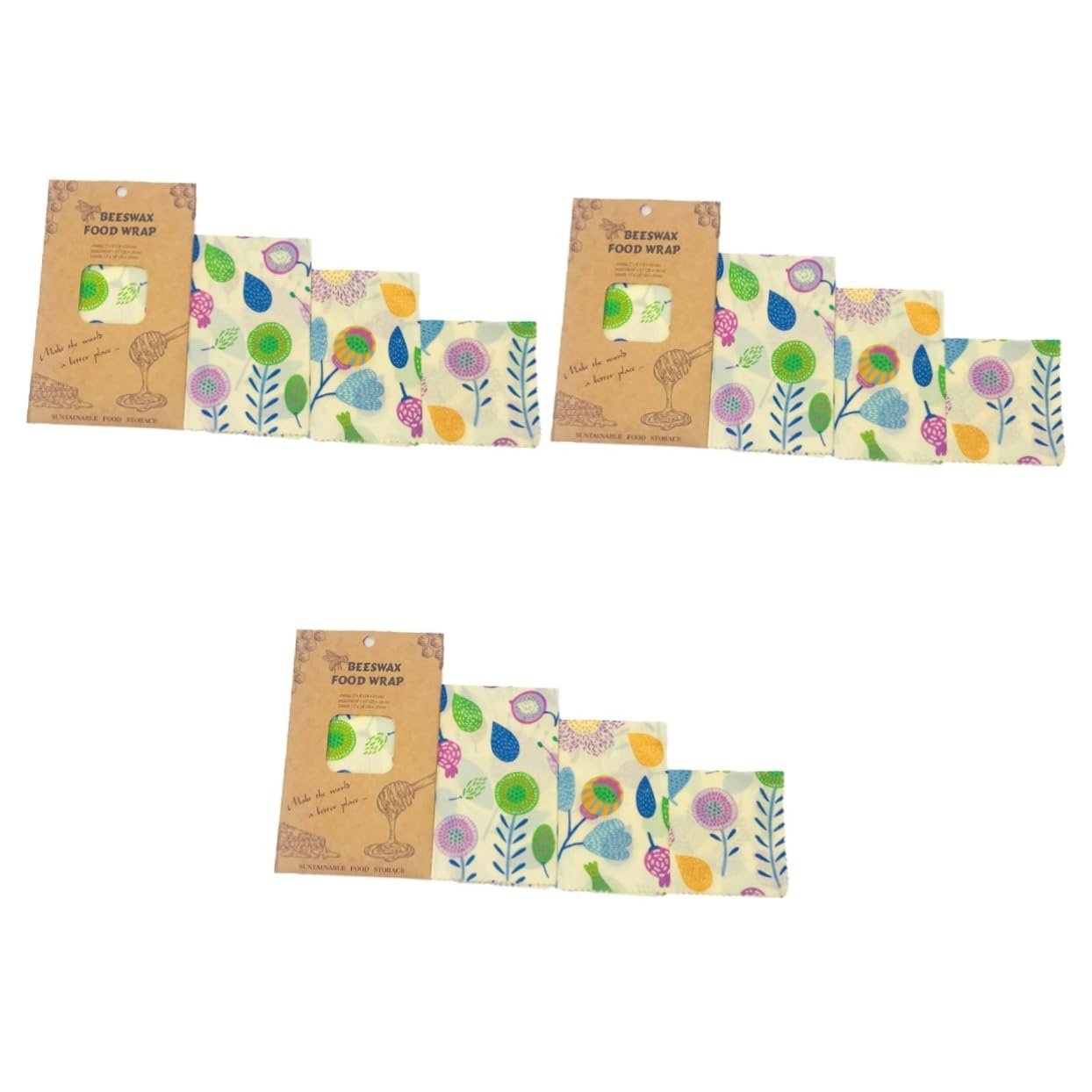 Alipis 9stücke Teiliges Bienenwachstuch Bio-Baumwolle Wiederverwendbare Lebensmittelverpackungen Bunten Designs Für Nachhaltige Lebensmittelaufbewahrung Für Küche Und Gastronomie