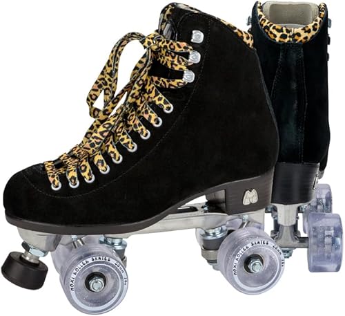 Moxi Patines Panther para mujer, diseño duradero de caña alta con botas de patín de gamuza, forro Dri-Lex y ruedas de amortiguación versátiles y