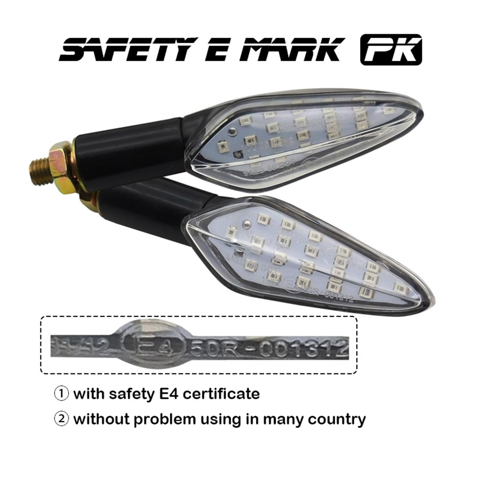 Di Direzione Per Moto Omologati E4 Lampeggiatore Per Moto Con Marchio E Relè Integrato Per Luce A LED Indicatori Di Direzione A LED indicatoris direzione