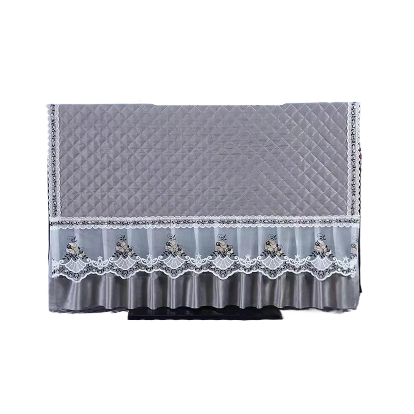 Simple Modern Dustproof TV Cover Cloth Lace Protective Velvet Material(42inch,Gray)