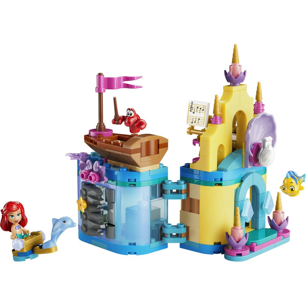 LEGO ǀ Disney Princess Magiczny minipałac Arielki, zabawka dla dziewczynek i chłopców w wieku od 5 lat, trzy postacie z filmu Mała Syrenka, mała zabawka i pomysł na prezent dla dzieci 43285