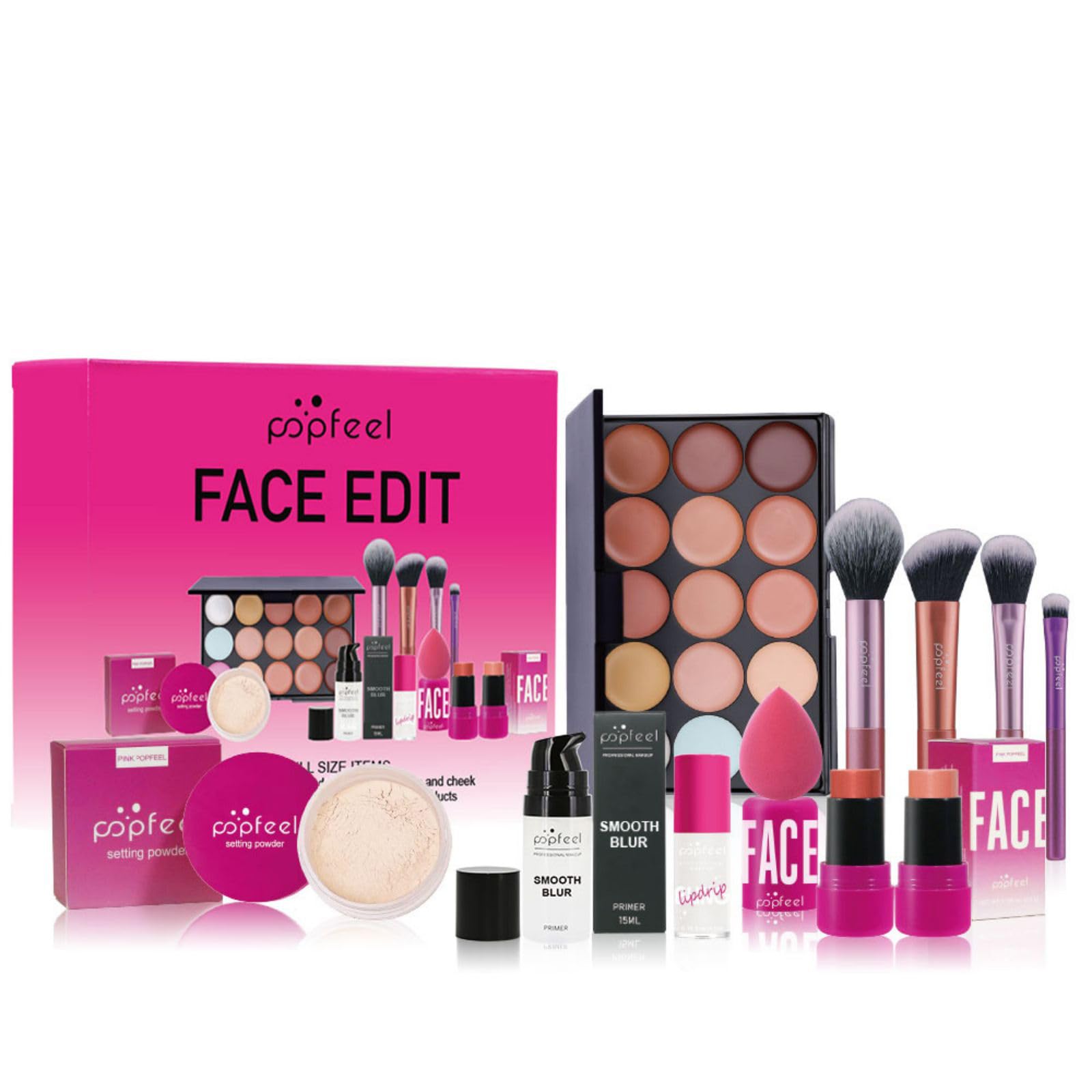 FantasyDay Xmas Coffret Maquillage Femme Kit de Maquillage Complet Mallette Maquillage Fille Adventskalender 2025 Makeup Set avec Ombres Paupière Rouge Lèvre Pinceaux Correcteur Mascara Fard à Joues
