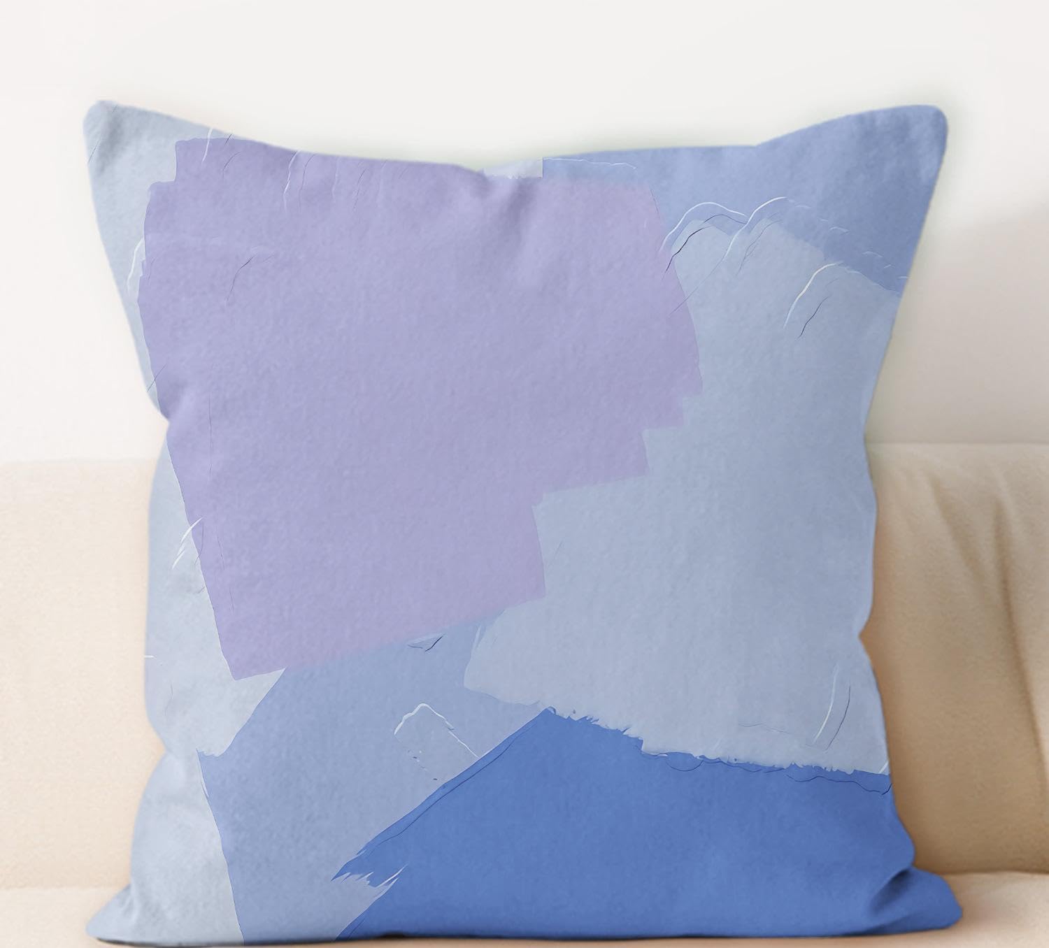 Housse de coussin 45x45 pigment bleu en peluche courte carrée pour canapé