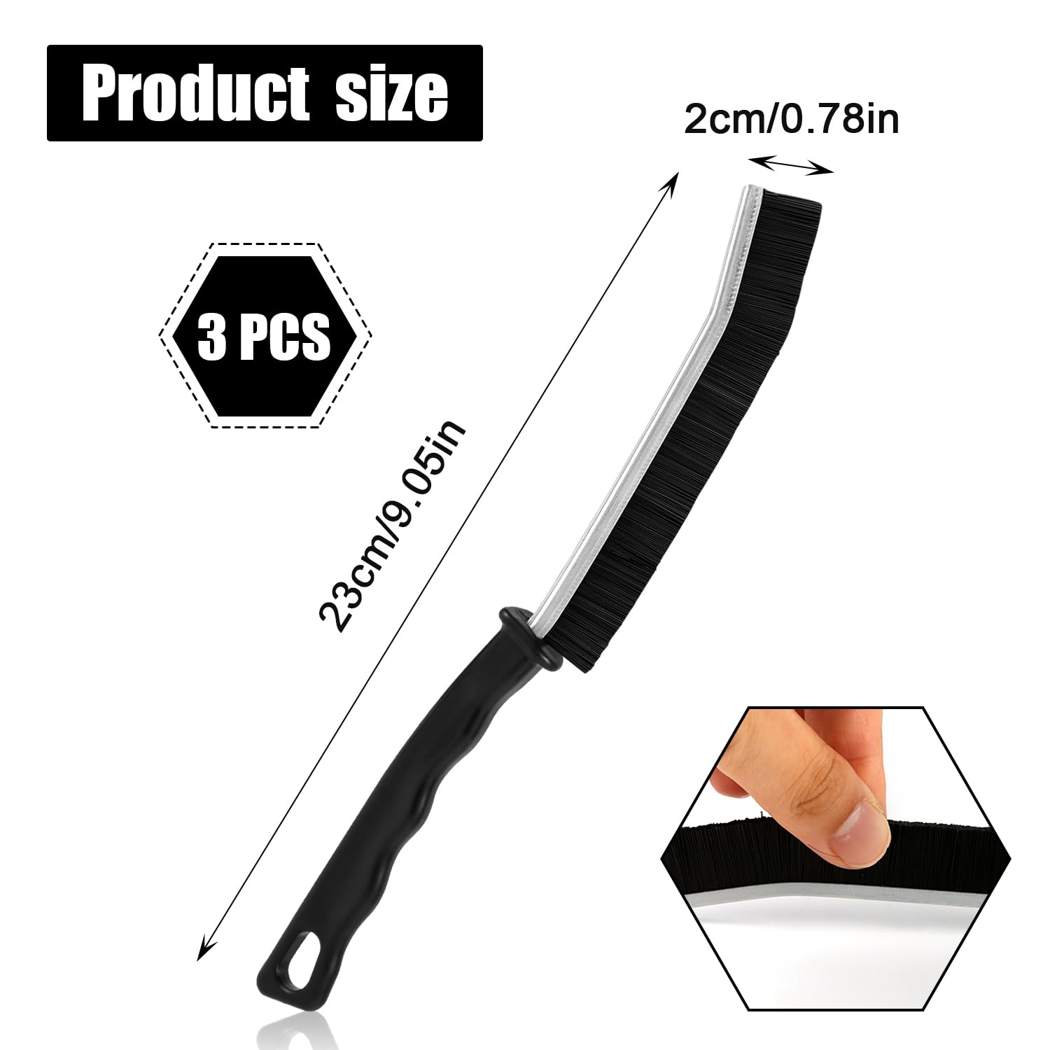 3pcs Gap Cleaning Brushes, Multifunctional Cleaning Brush Practical Crevice Cleaning Brush Dead Corners Detail Cleaner Brush for Bathroom Kitchen Tile Window Slot