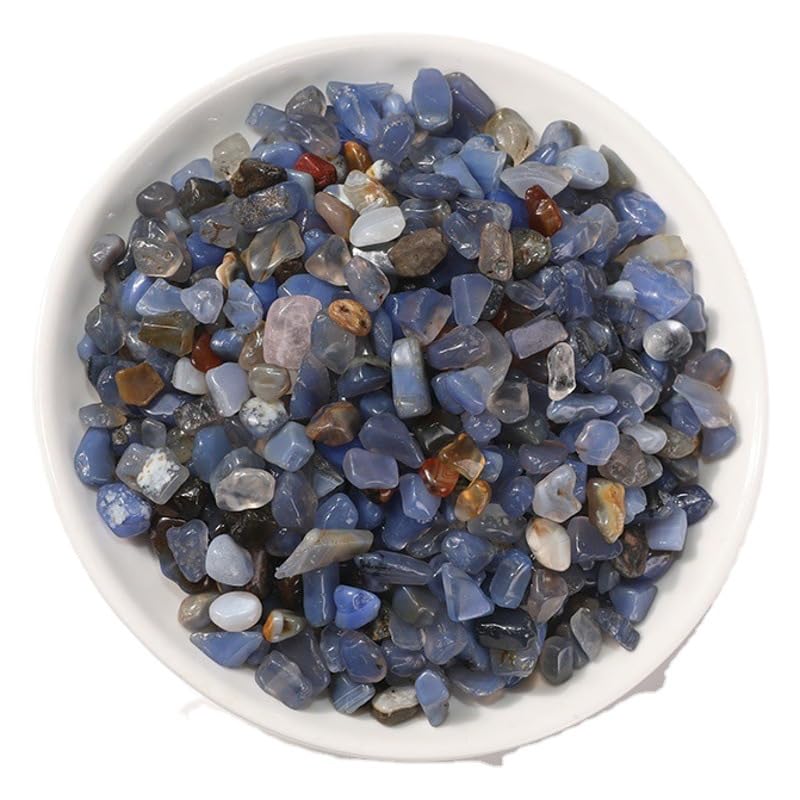 Grava Decorativa para acuarios, Grava de ágata Azul for pecera, Maceta, decoración de aromaterapia, Varios tamaños, 1000 g(7-9mm1000g)