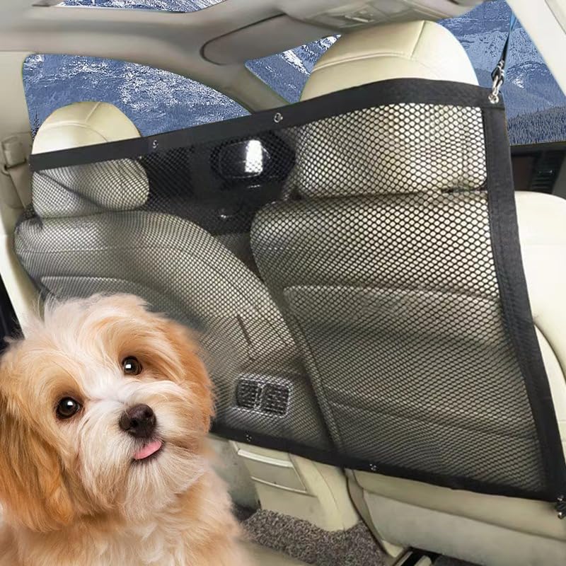 Cachpib Filet Voiture pour Chien, Filet Barriere Chien Voiture, Sicherheitsbarriere für den Kofferraum Filet de séparation pour Chien dans Voiture - 115 *...