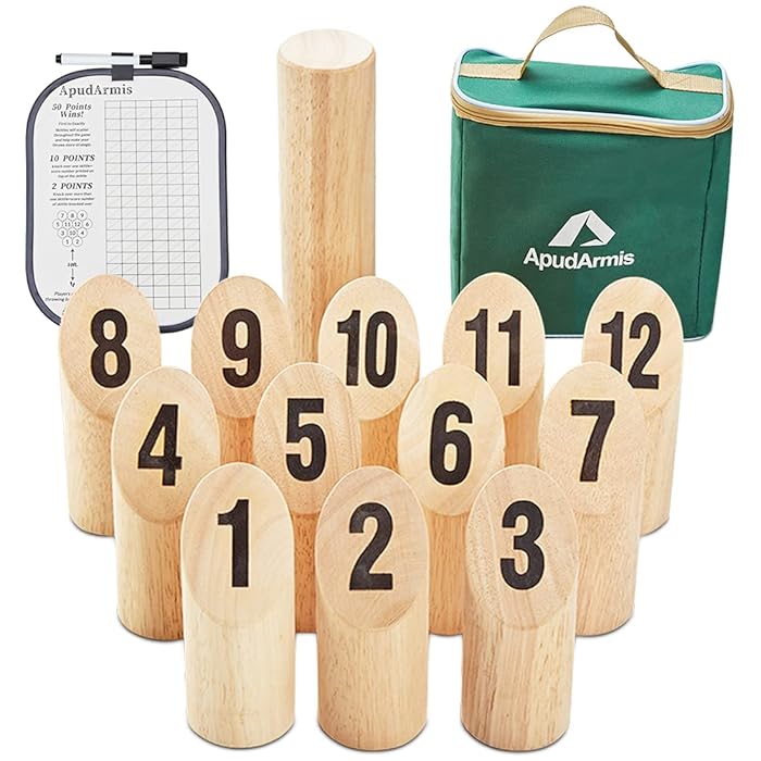 Buy ApudArmis Wooden Timber Toss, Scatter Numbered Block Toss Games Set