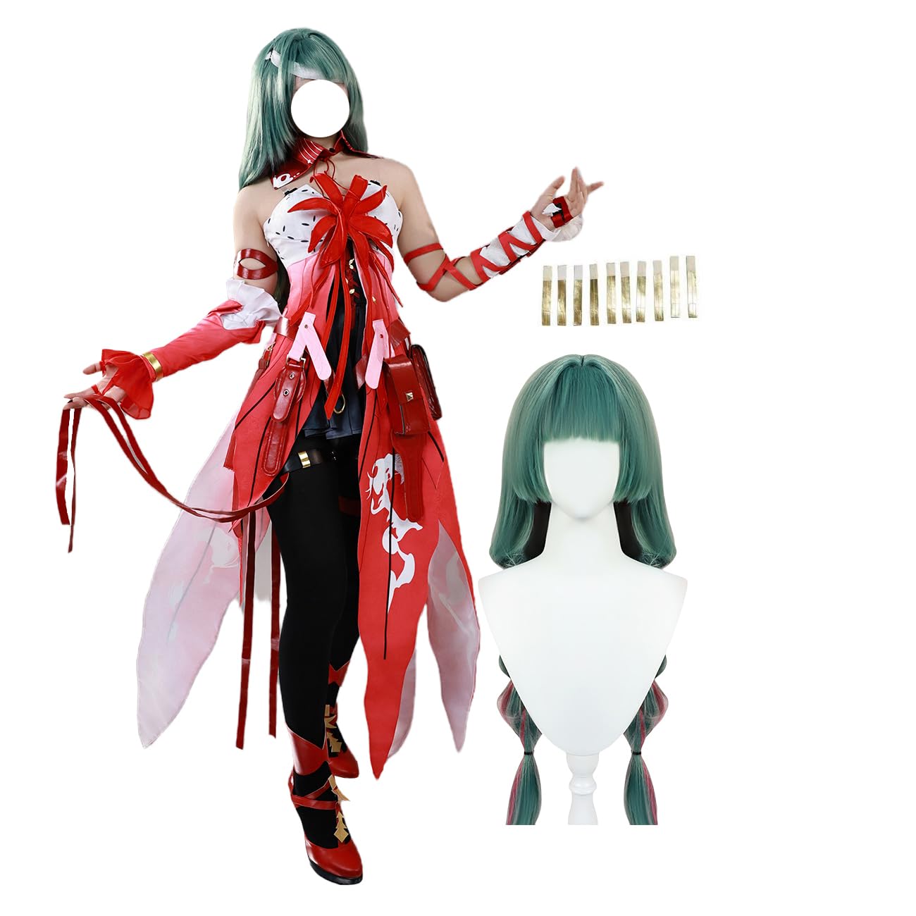 鳴潮 フローヴァ コスプレ ウィッグ付き フルセット 高品質 Amazon.co.jp: 鳴潮 フローヴァ コスプレ 衣装 フルセット 赤い