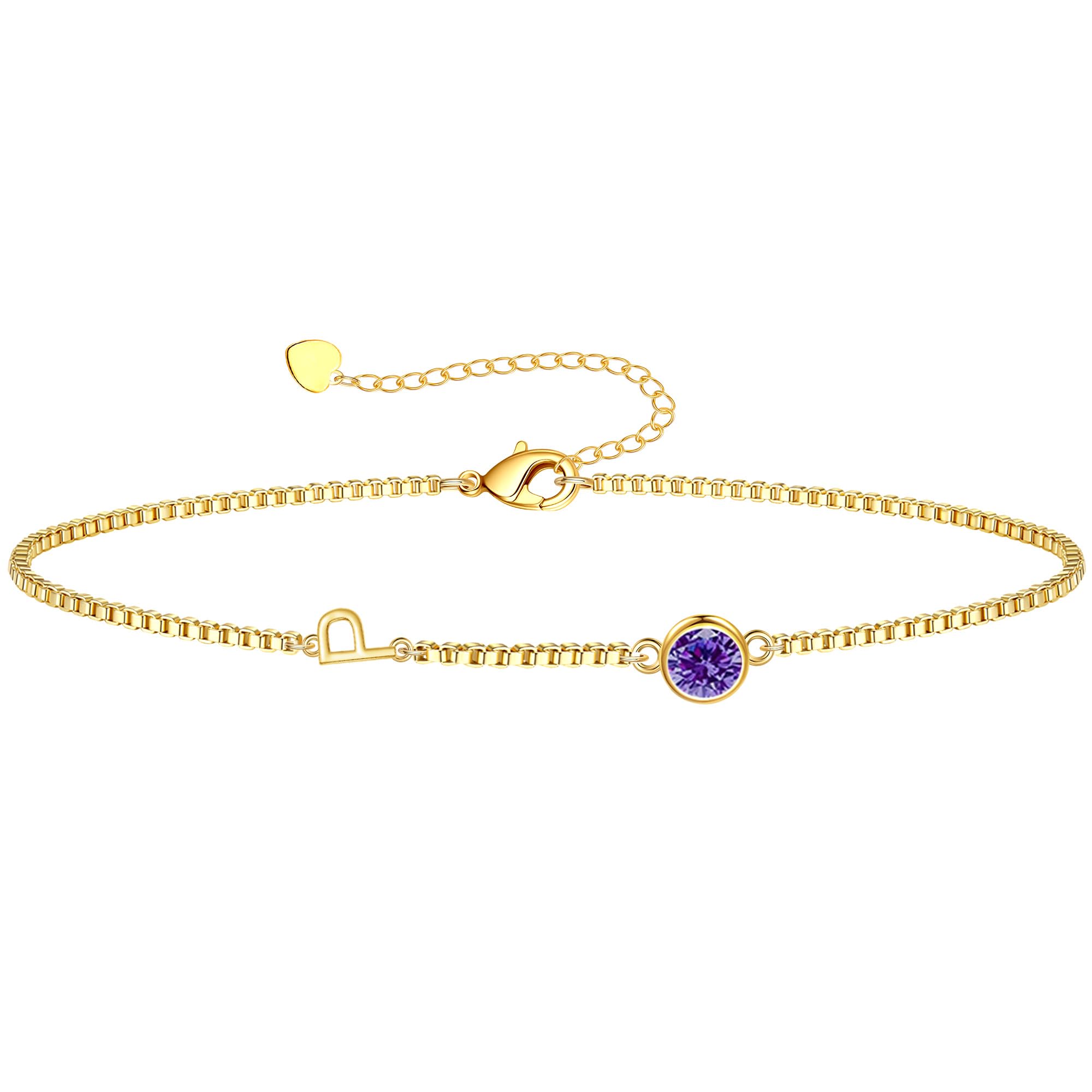 Birthstone Bracelets for Women, Initial Bracelet Teen Stocking Stuffers Birthday Gifts for Teen Girls Initial Bracelet Trendy Letter A-Z Dainty Bracelet 21st 30th Mom Birthday Gift Birthstone Jewelry