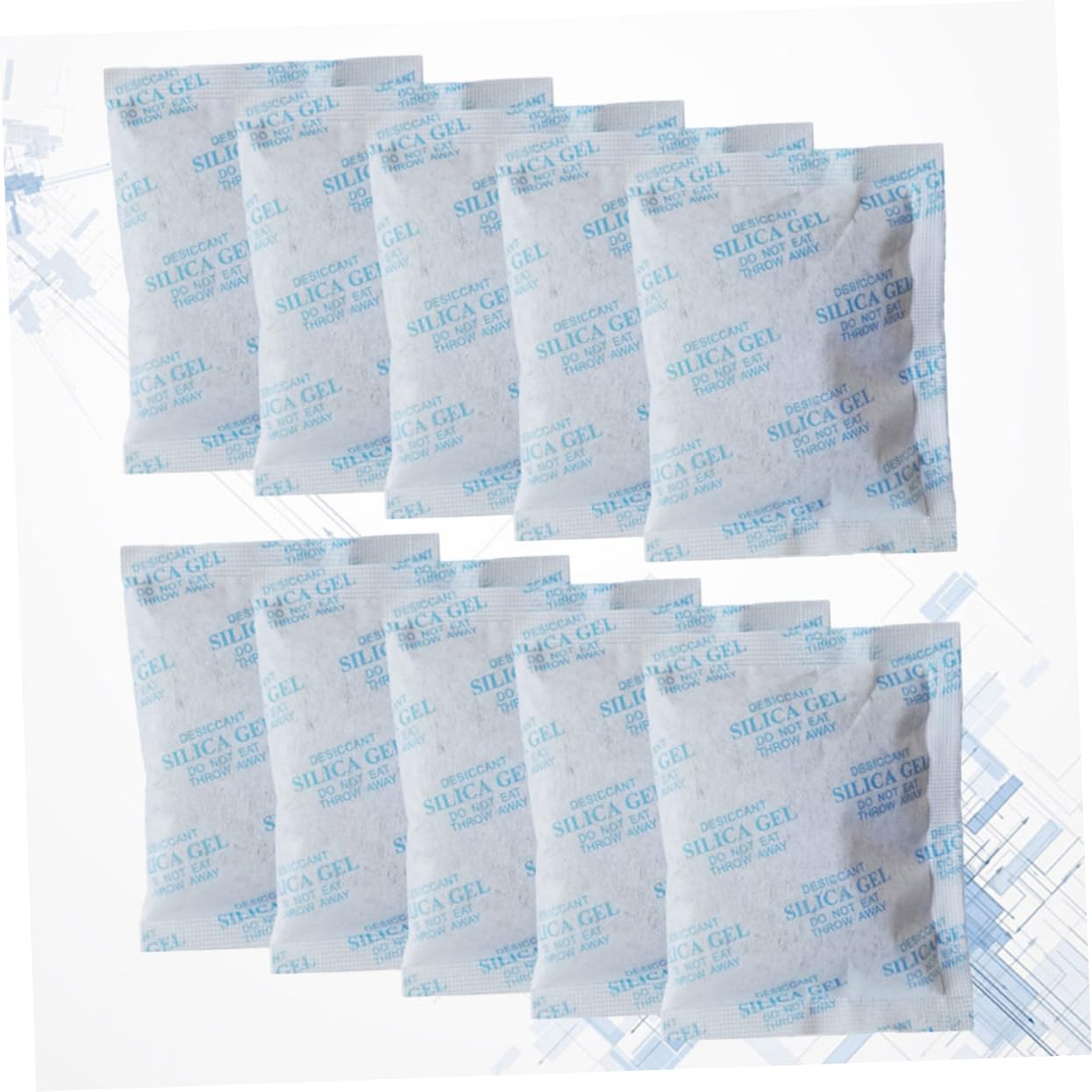 SOLUSTRE 50 Sachets Déshydratants Absorbeur D'humidité en Gel de Silice 50g Tissu Non Tissé Bleu pour Tiroirs et Vêtements Prévention Condensation et Maintien Sec