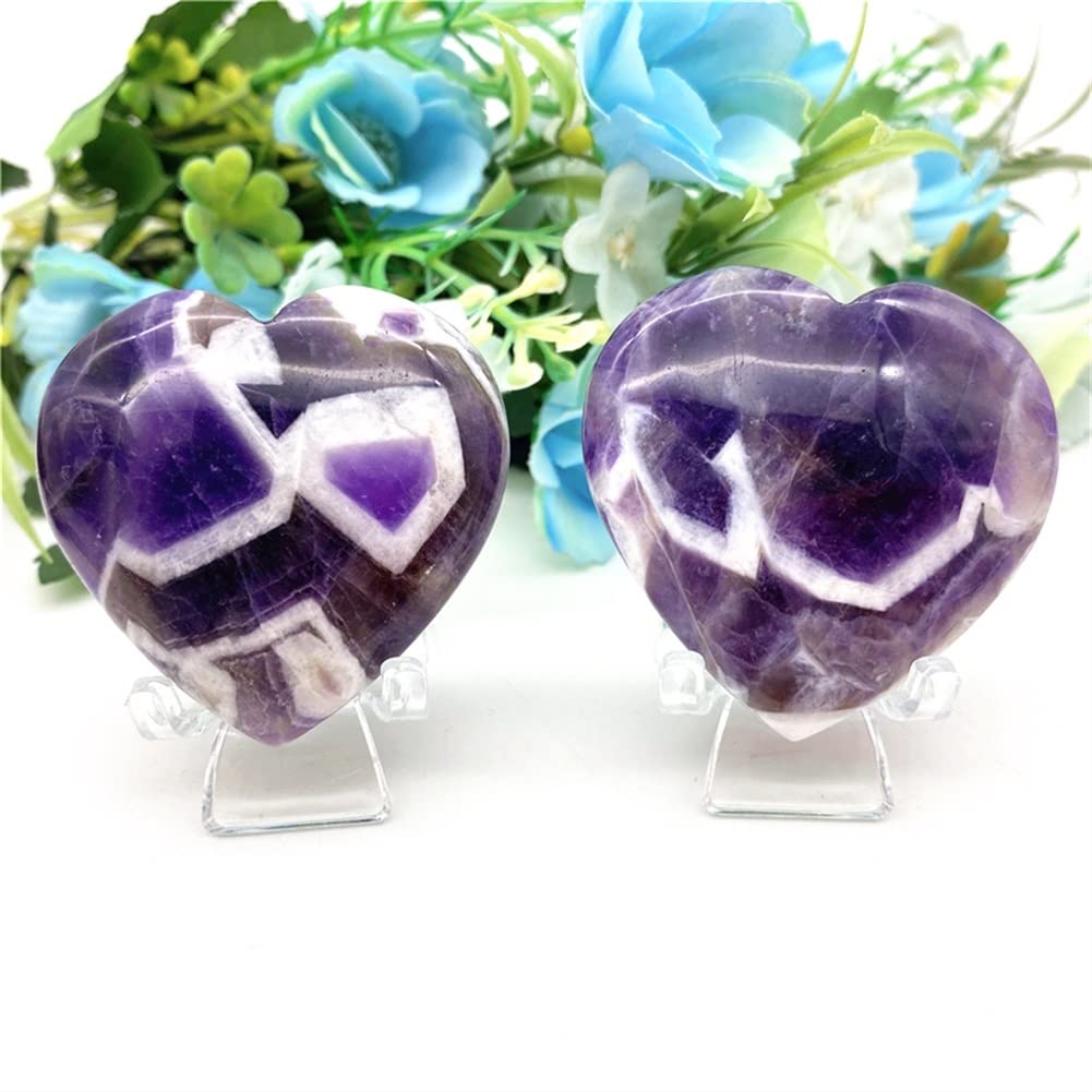 Haussammlung 1 Packung natürlicher Fantasie-Amethyst-Herzstein, Kristall, handgeschnitzte Palmherz-Edelsteine, wunderschöner Kristall,
