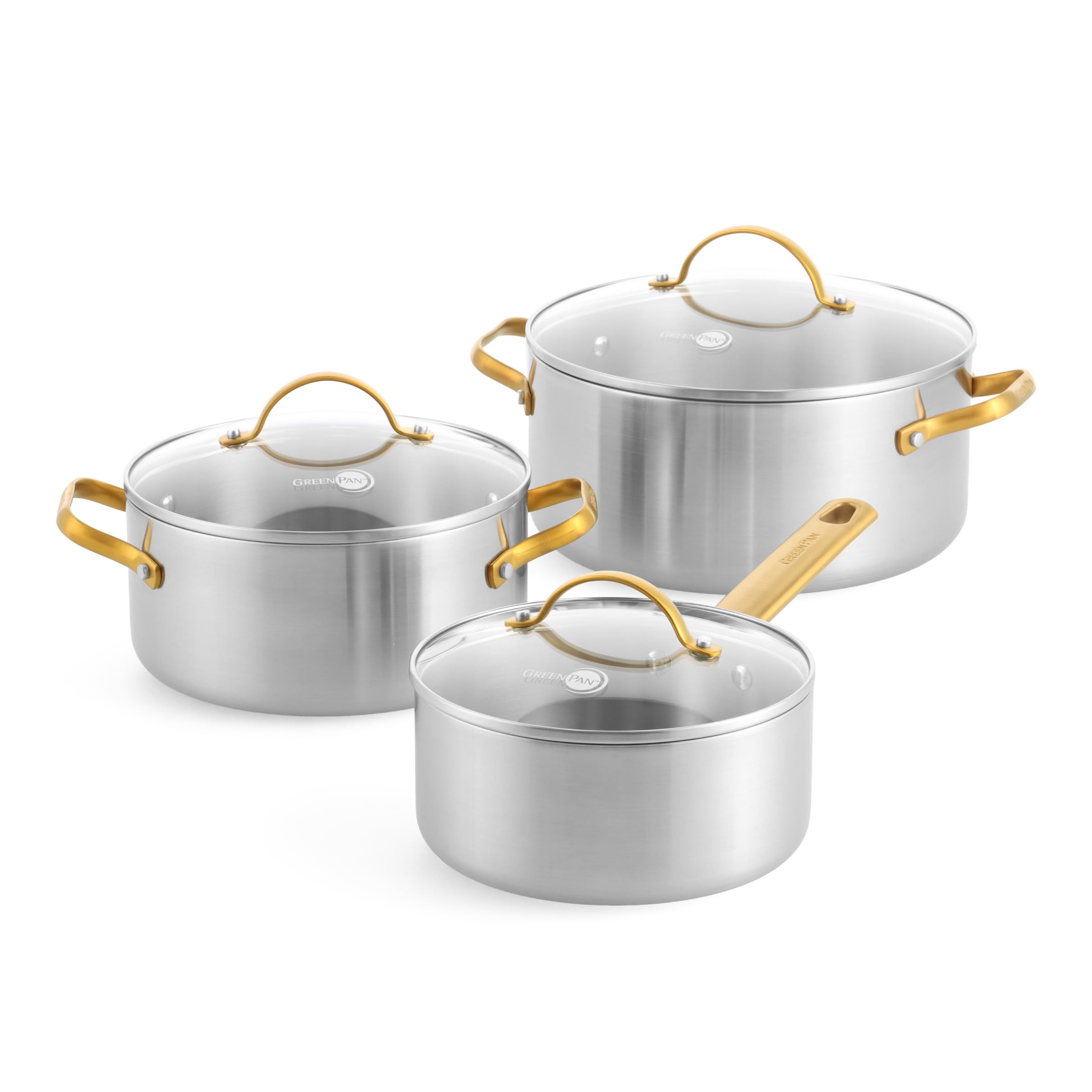 GreenPan Padova, set de 6 pièces inox, induction, lave-vaisselle