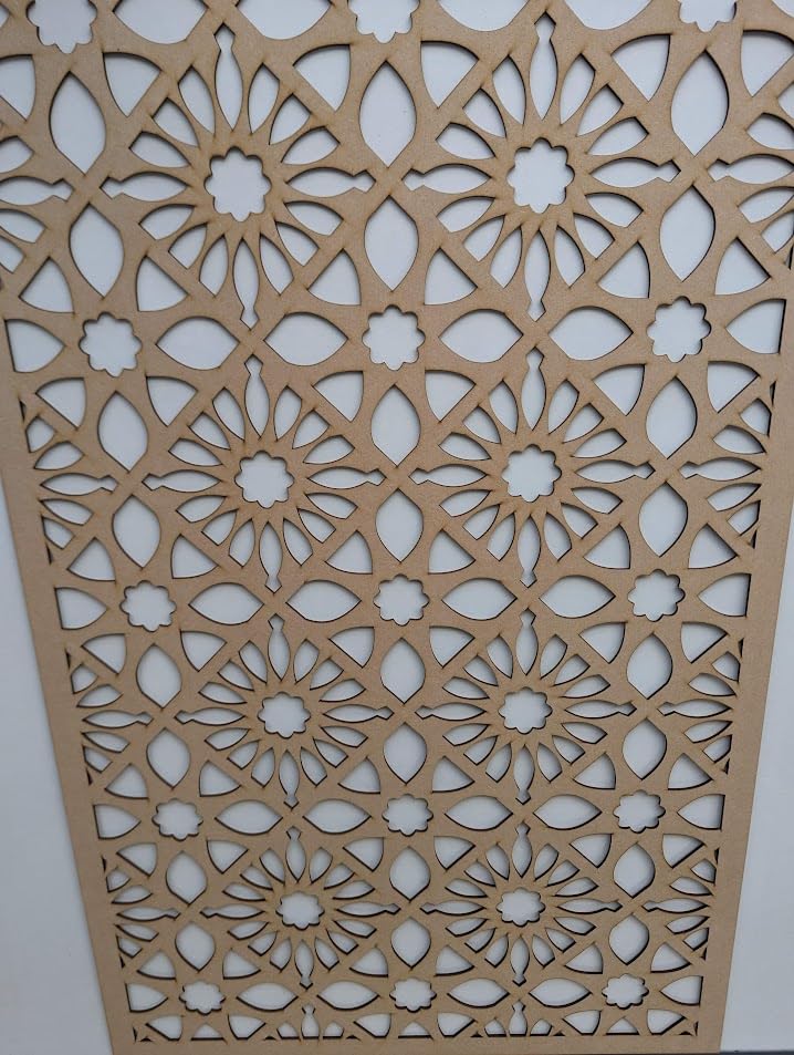 Wooden mesh laser cut in 3mm thick mdf decorative panel for radiator covers, partition walls and home made cabinets (various sizes) pattern (ZPT). Made in the UK (Unprimed, 1200mm x 610mm)