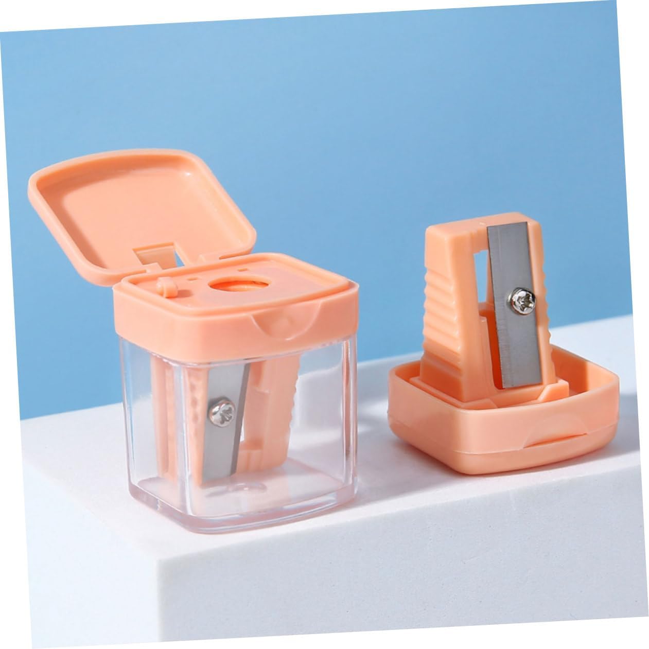 Vaguelly 4pcs Eyebrow Makeup Pencil Sharpener Handheld Brow Pencil Sharpener Cover