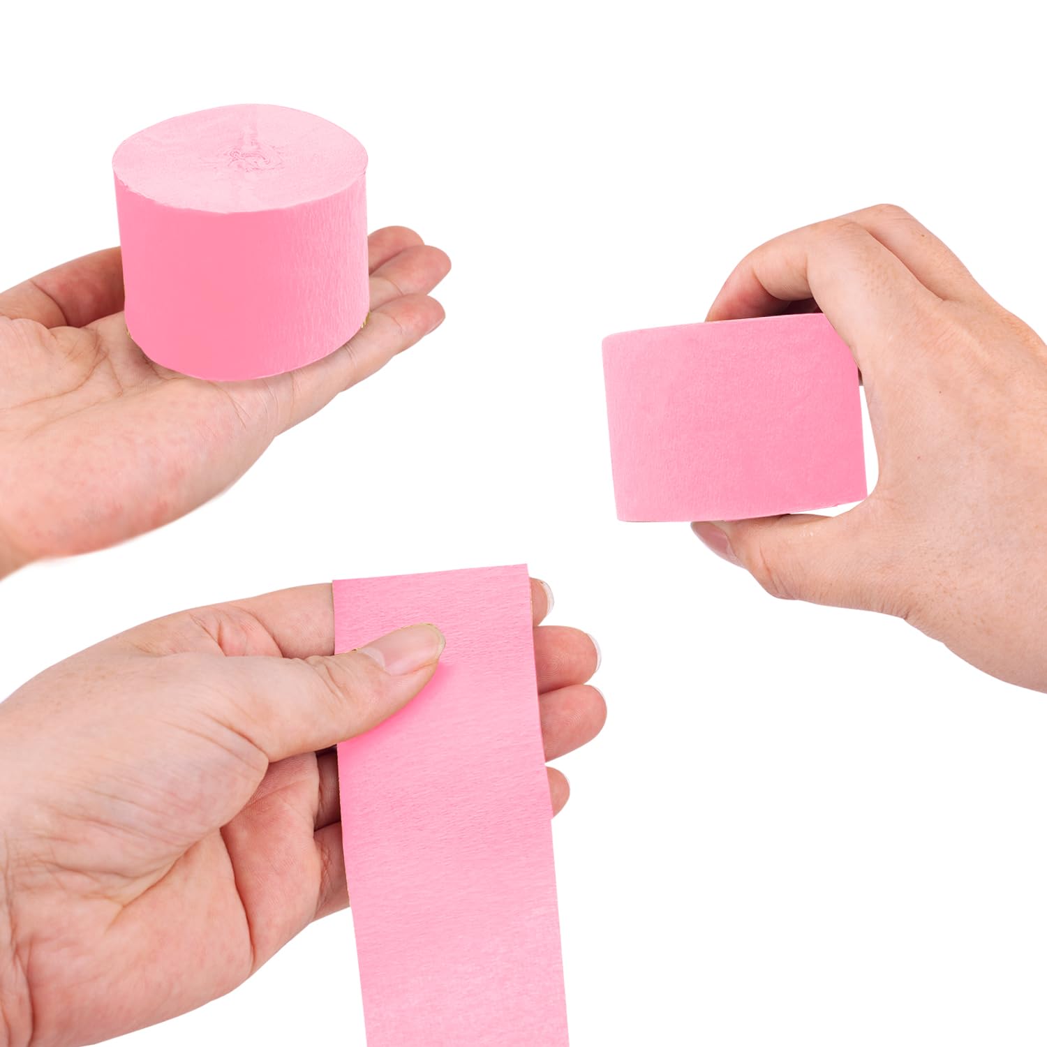 Oun Nana Krepppapier-Luftschlangen - 6 Rollen, Metallisch Pastell, Je 5,6 Cm X 32 M