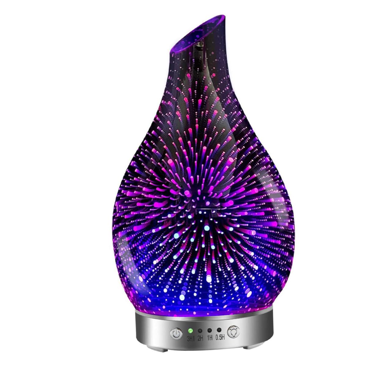 Difusor de Aromaterapia 3D de Vidrio Púrpura para Oficina