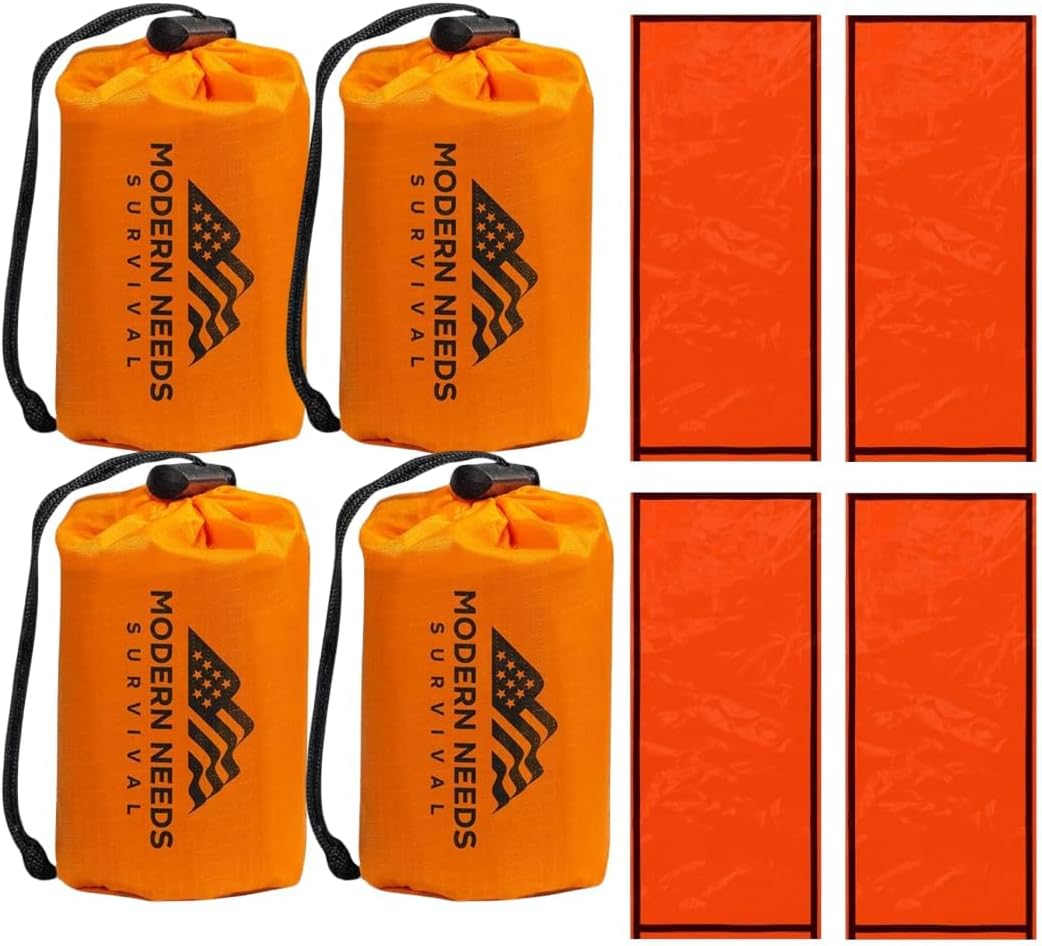 Emergency Sleeping Bag – Thermal Blankets for Survival | Emergency Blanket & Bivy Sack | Lightweight, Compact, Wind & Waterproof | Space-Tech Insulation | 7 ft x 3 ft