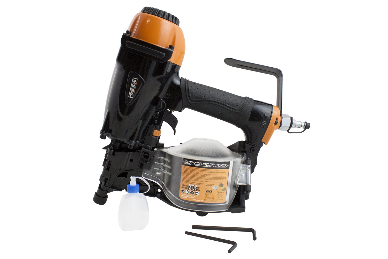 Freeman PCN65 Pneumatic 15 Degree 21/2" Coil Siding Nailer Ergonomic