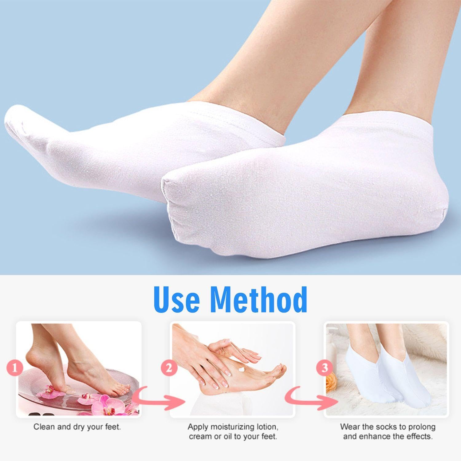 2 Paia Di Guanti, 2 Paia Di Calzini, Guanti E Calzini In Cotone Bianco, Guanti Touch Screen, Protezione Mani E Piedi, Unisex, Guanti Idratanti