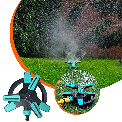 Garden Sprinkler Sprinkler for Yard Motion Activated Sprinkler Water Sprinkler for Lawn Automatic Rotating Garden Sprinkler for Large Area Coverage (Light Blue)