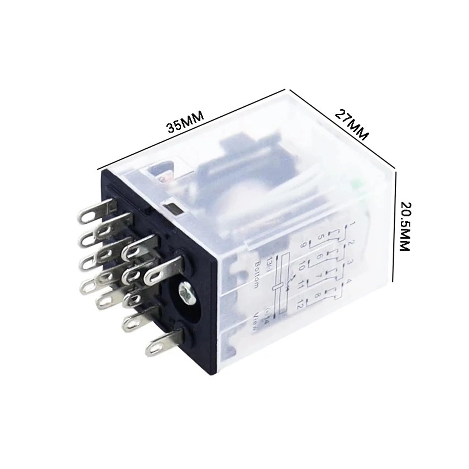 Petit relais électromagnétique général MY4, puissance AC/DC 12V/ 24V /110V 220V, bobine MY4NJ 4NO 4NC, 1 pièce(AC,110V)