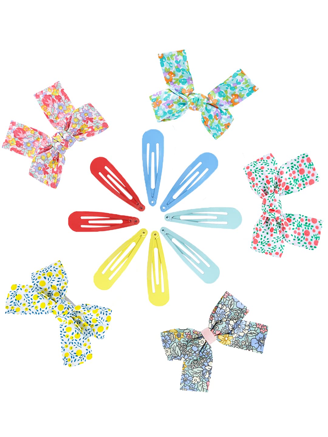 Combo of 13 pcs Printed Bow Hair Clips