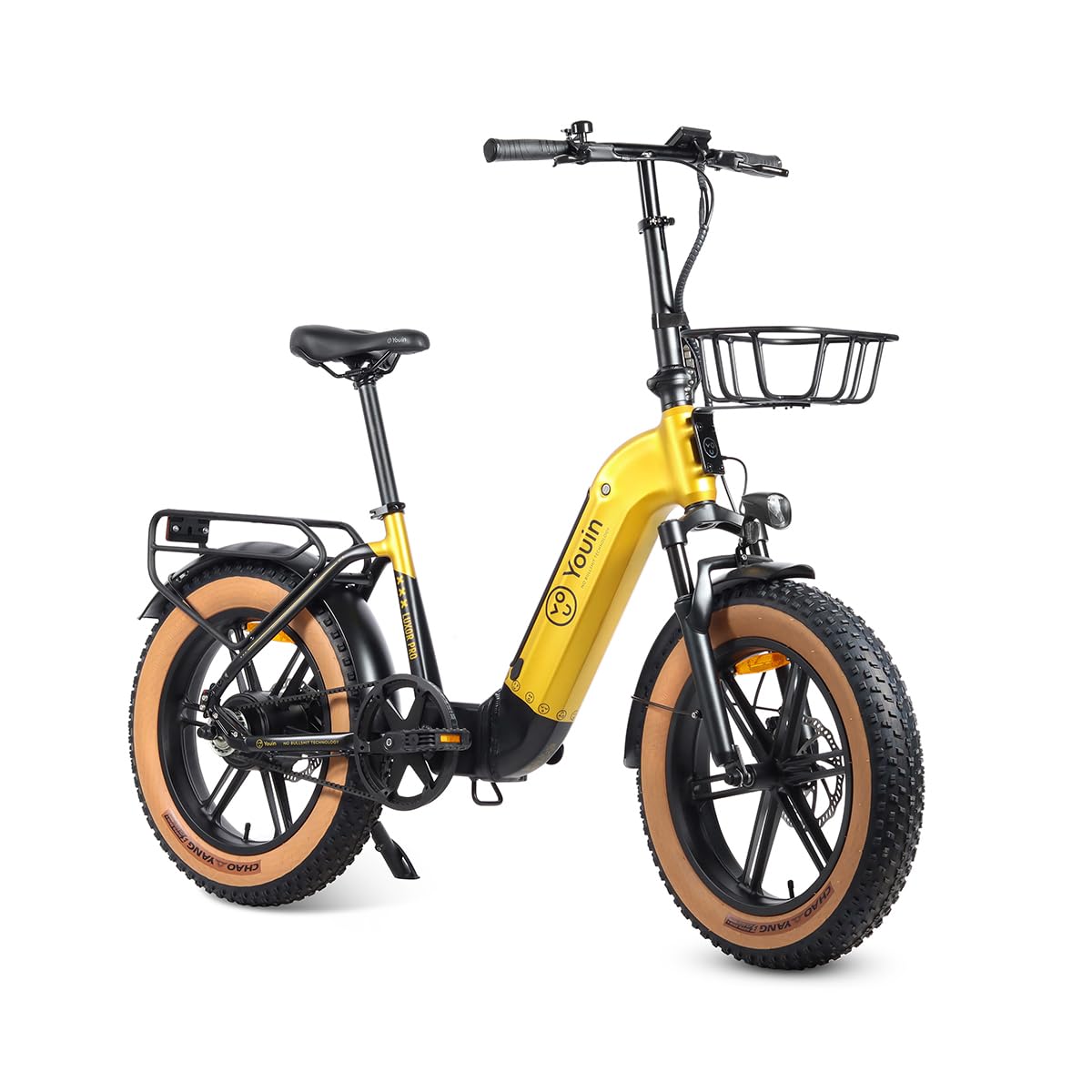 Youin Luxor Pro BK1750 Vélo électrique Pliable Fat 20 Pouces Sangle Carbone Moteur 250 W Batterie Amovible jusqu'à 100 km Freins hydrauliques Écran Couleur Suspension Premium.