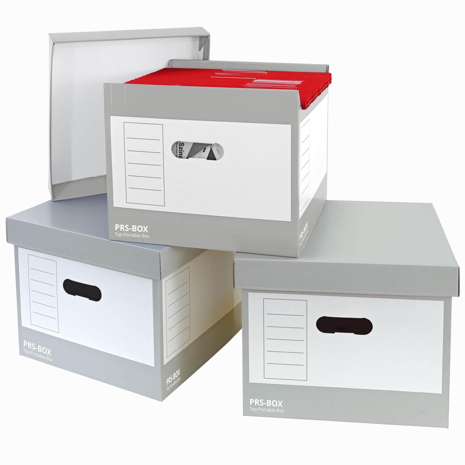 PRS Top-Portable-Box für Hängemappen, Grau, 2 Stück