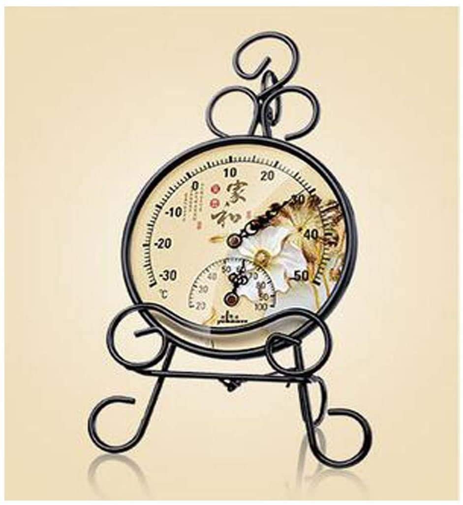 XINGYU Zeigerthermometer und Hygrometer, dekoratives Wohnzimmer für Heimwerker Sehr nützliche Haushaltswerkzeuge (Farbe: Braun2, Größe: 15 * 15 * 23,5 cm)