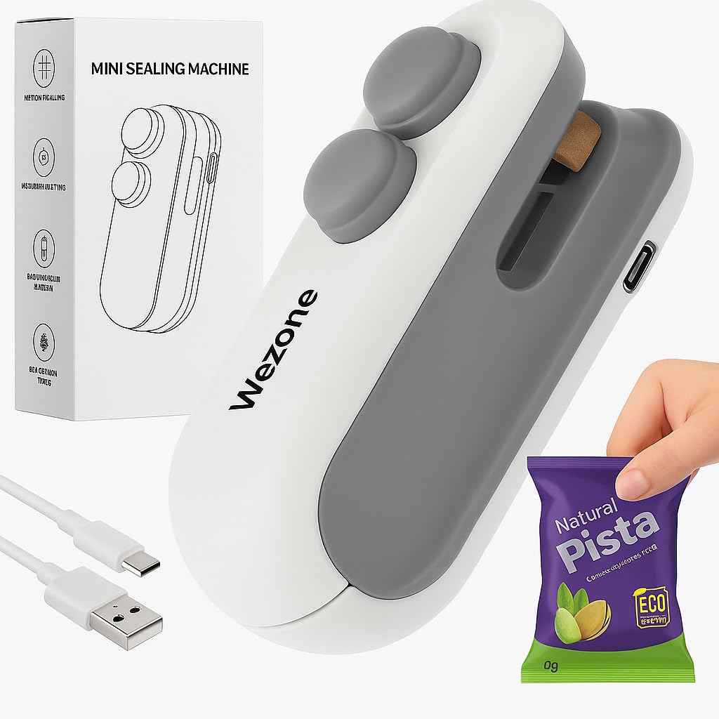 Wezone Portable Mini Bag Sealer, Handheld Heat Sealing Machine for Plastic Bags, Snacks, Chips – Type-C Rechargeable Vacuum Sealer, Compact Resealer Tool for Kitchen, Travel, Home Use - Multicolor-image-36