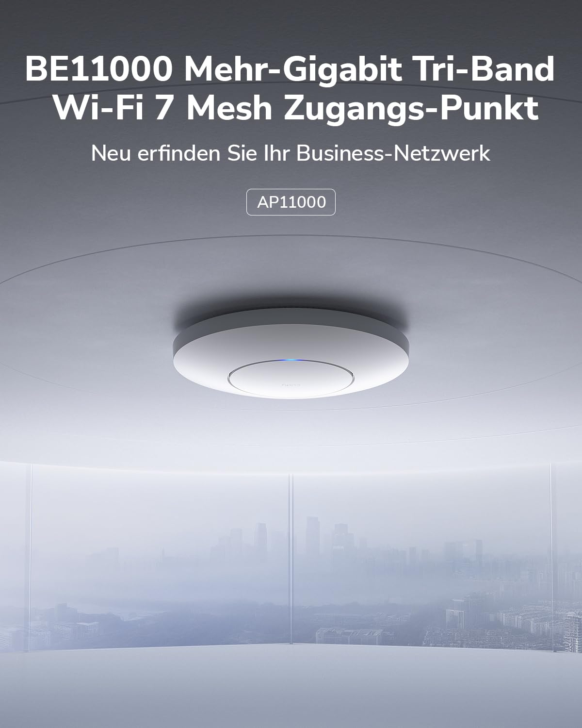 Cudy BE11000 Tri-Band Wi-Fi 7 Access Point, 10G SFP+, 1x 2.5GbE, AP11000 | 11000 Mbit/s, 140 m², 300+ Clients, Decke/Wand, Multi-SSID, Captive Portal, Cloud, VPN