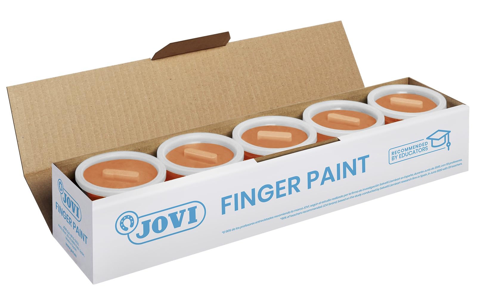 Jovi - Finger Paint, Fingerfarbe, 125 ml, Orange, 100% waschbar, auf Basis natürlicher Inhaltsstoffe, glutenfrei (56006