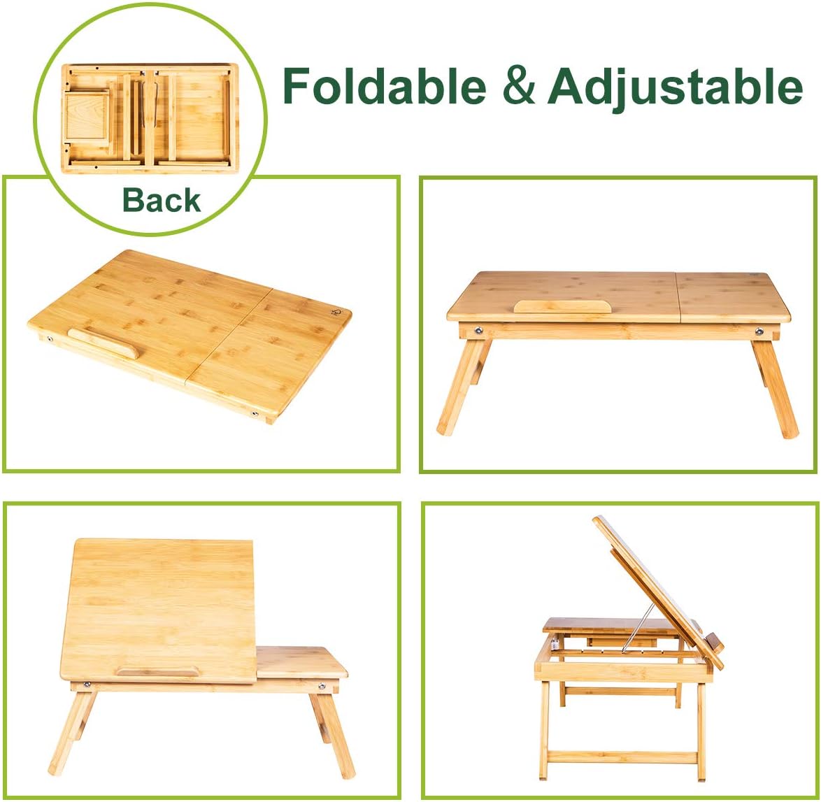 Greatest Product ZHU CHUANG Multifunctional Lap Desk Breakfast Serving Bed Tray Sofa Tray with Foldable Legs Natural Color 100% Solid Bamboo Best Deal ZHU CHUANG Multifunctional Lap Desk Breakfast Serving Bed Tray Sofa Tray with Foldable Legs Natural Color 100% Solid Bamboo