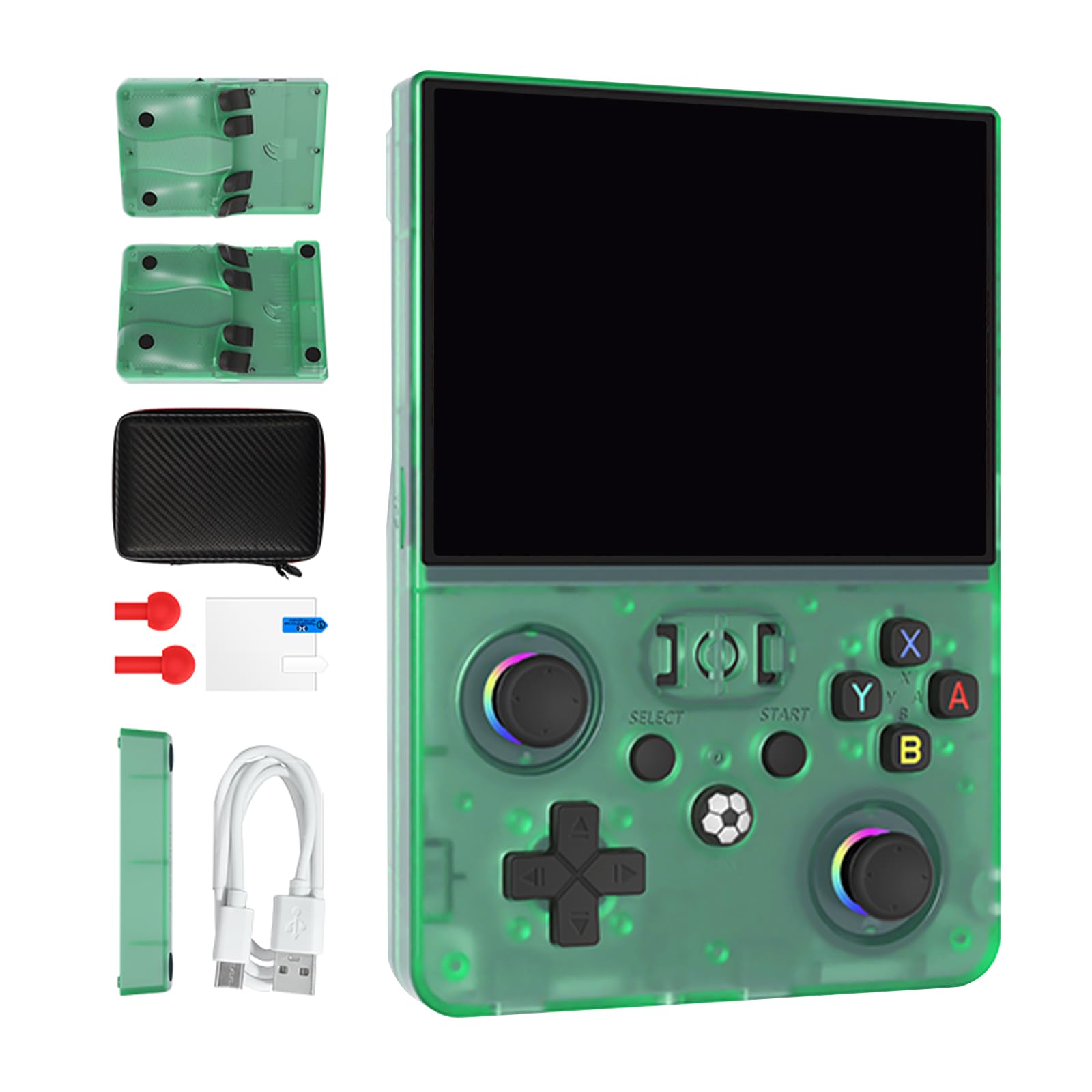 Handheld Spielkonsole 4,5 Zoll Retro Gaming Konsole 64GB USB (Klargrün) | E-Sport & Gaming 4,5 Zoll Display 64GB Speicher USB Anschluss Kunststoff & Metall Kompakt & tragbar
