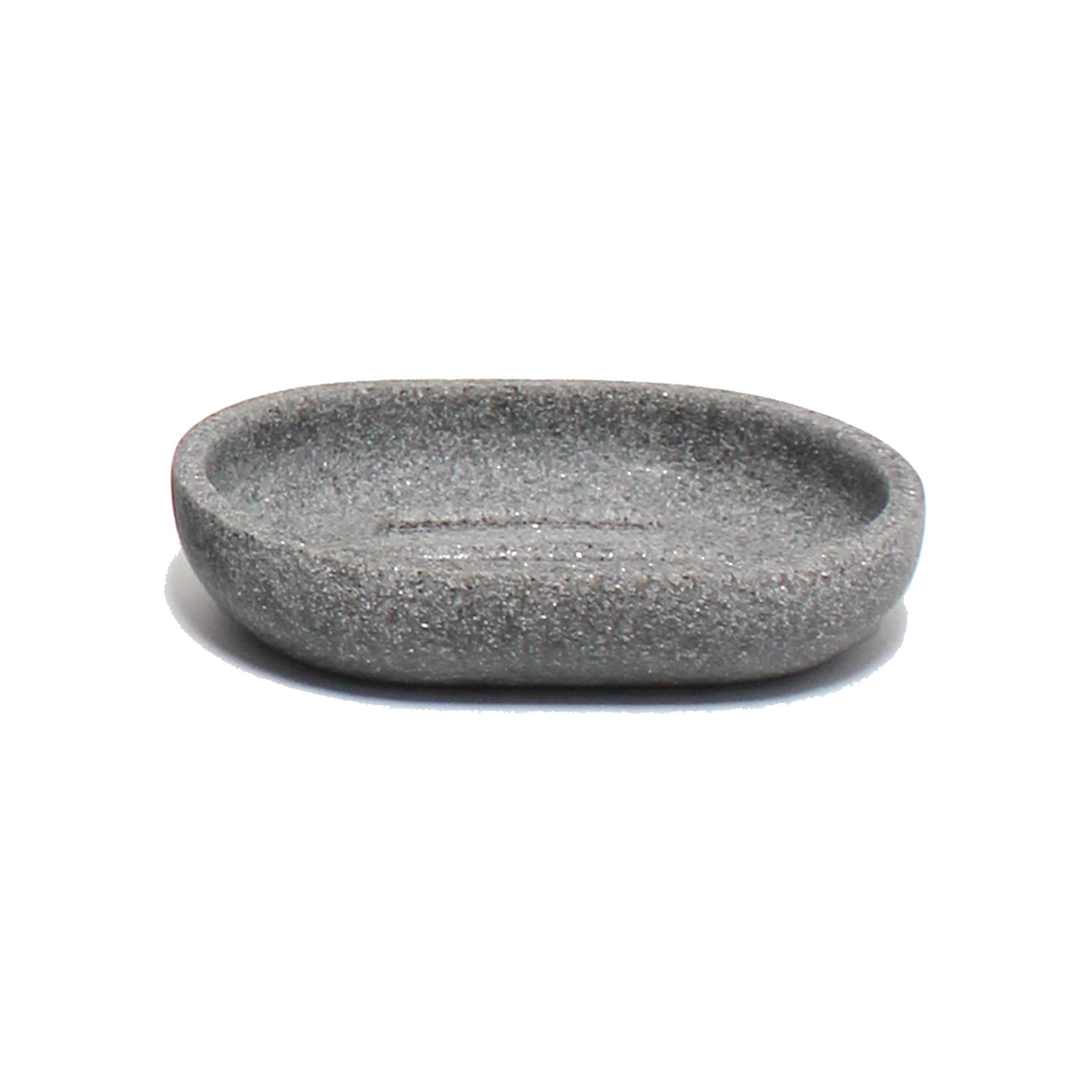 Douceur d'Intérieur Granite Soap Dish, 12 x 8.5 x 2 cm, Polyresin Plain