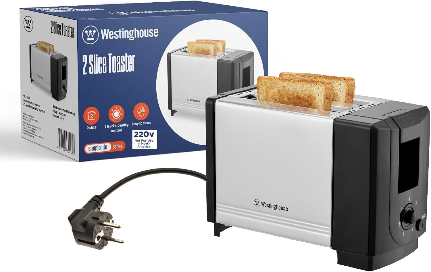 220 volts 2 slice toaster WKTD2002 220v 240 volts Stainless Steel Toaster(NOT FOR USE IN USA)