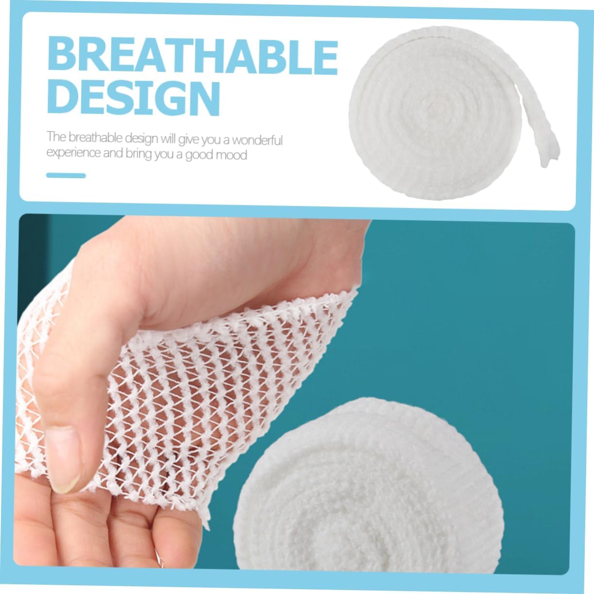 Mikinona 5rolls Elastic First Aid Mesh Bandage Protective Cover for Finger Wrist Ankle Breathable Wear-Resistant Design for Sports Hiking Camping and First Aid Rapid