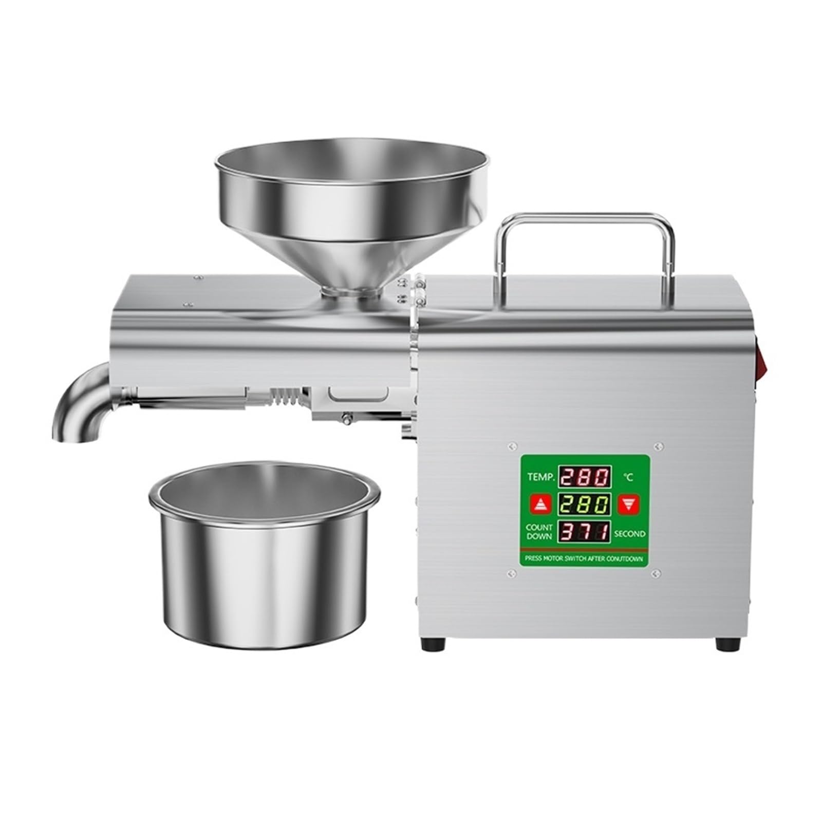 HCZKIUJY Household Electric Oil Press Intelligent Presser Stainless Steel Peanut Machine Intelligent Temperature Control